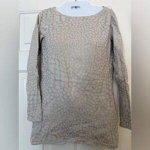 Y2K CACHE shimmer silver Gray Patterned Long Sleeve Top crocodile